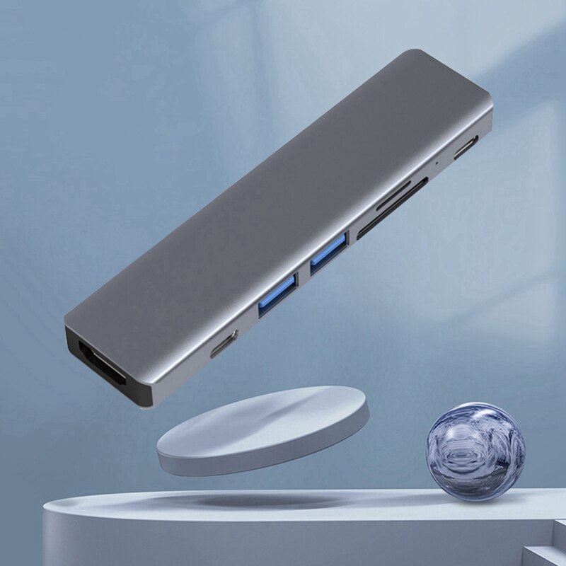 Usb 3.1 Type-C Hub Naar Hdmi-Compatibel 4K Thunderbolt 3 Adapter Usb C Hub Met Hub 3.0 Tf Sd Reader Slot Pd