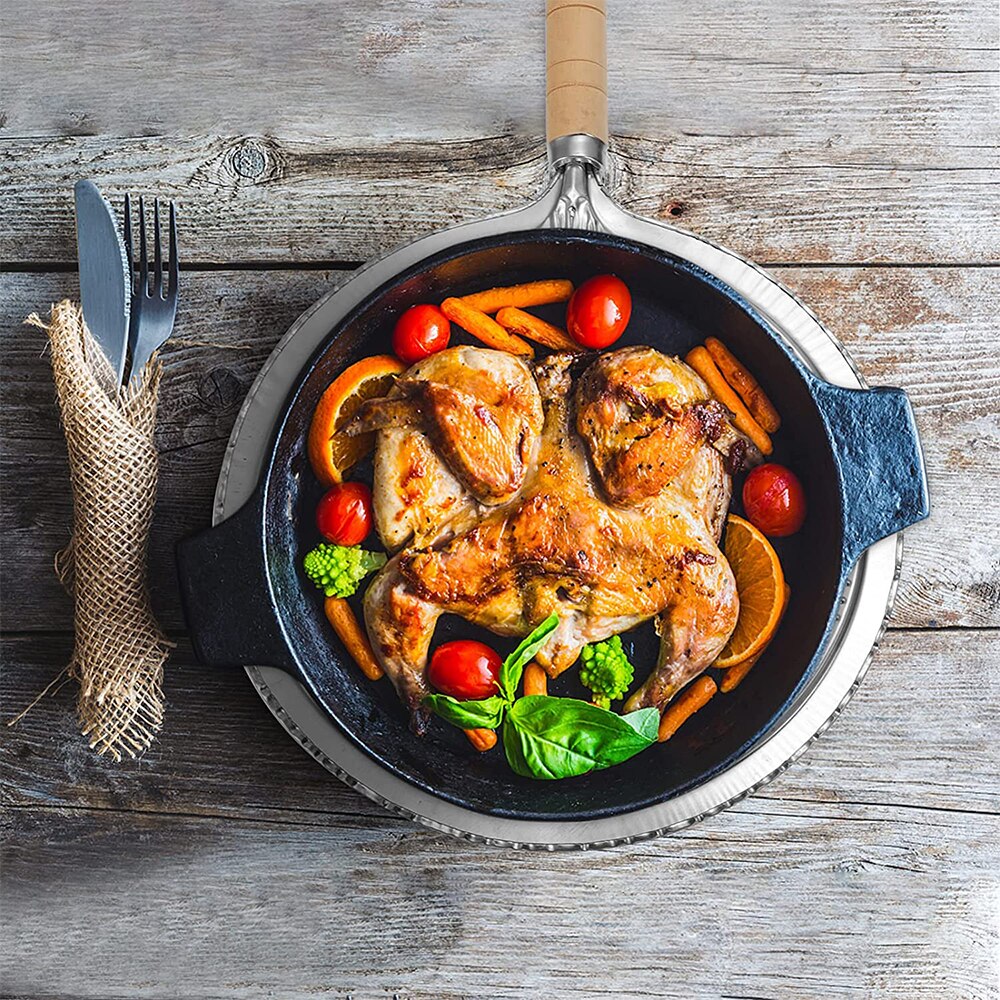 Heat Diffuser Coffee Insulation Pad Pan Mat Converter Disc Adapter Plate Heat Diffuser with Wooden Handle For Home Kitchen Tool