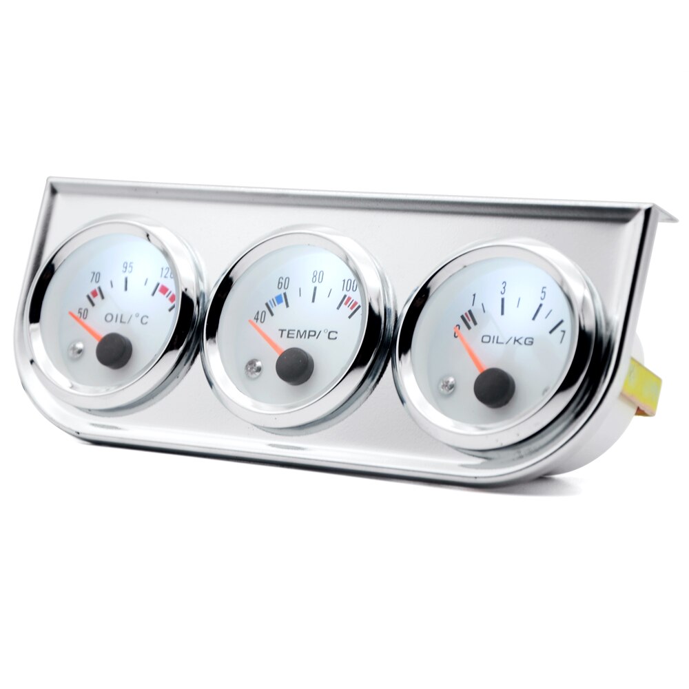 Veden lämpötila öljyn lämpötila öljynpainemittari 52mm 3 in 1 kolminkertainen mittarisarja musta/kromi kehys lämpötila- ja paineanturilla
