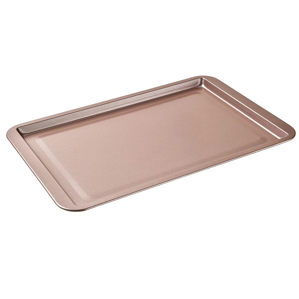 Non-Stick Rectangle Baking Pan Carbon Steel Baking Sheet Oven Tray for Biscuit Pie Pizza Roast Muffin Bread Bakeware: light yellow