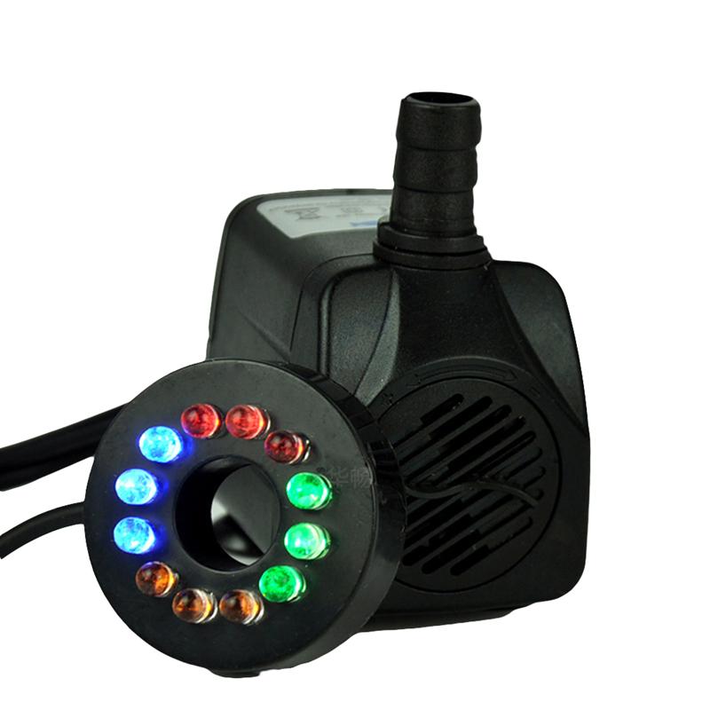 10/16/25W Powerful Submersible Water Pump with LED Light Adjustable Water Flow for Fountains Ponds Aquarium Fish Tank EU Plug
