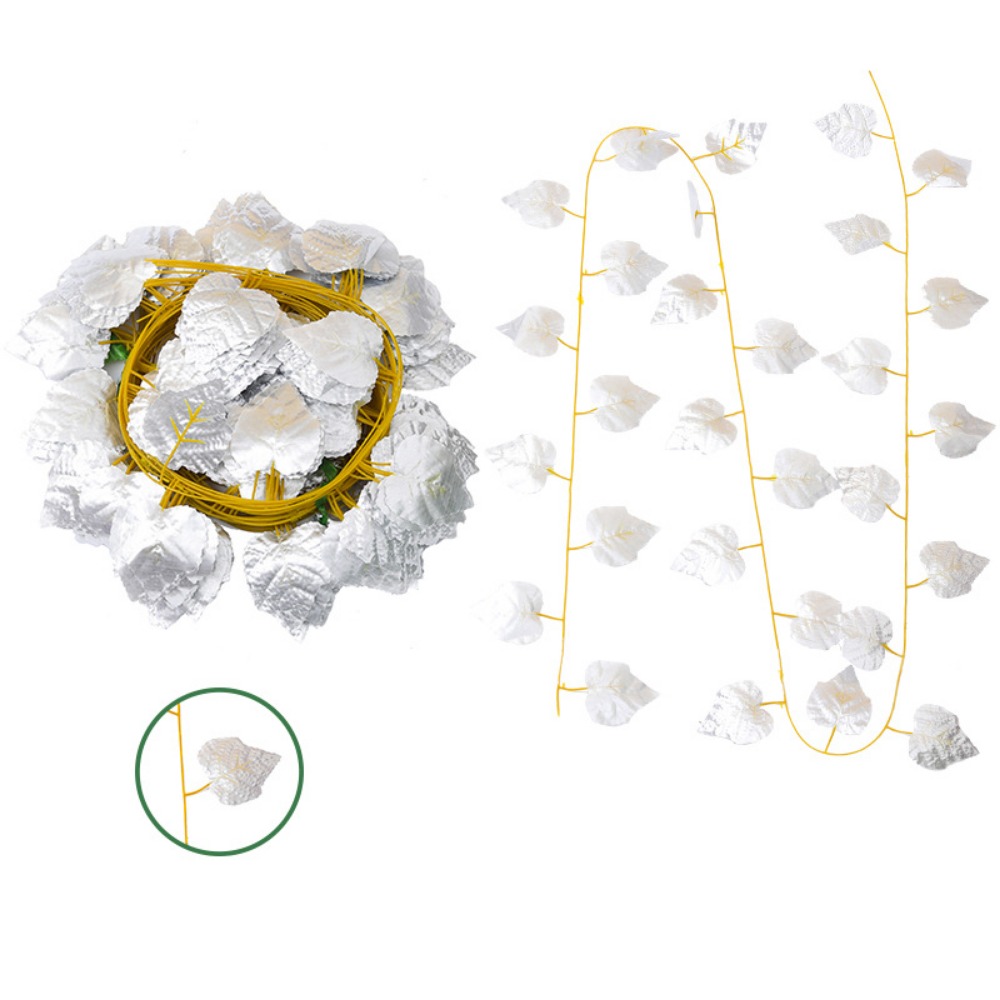 12pcs Artificial Foliage Simulated Leaf Garland Decor DIY Flexible Garland Hanging Plants Plastic Exquisite: MINT GREEN