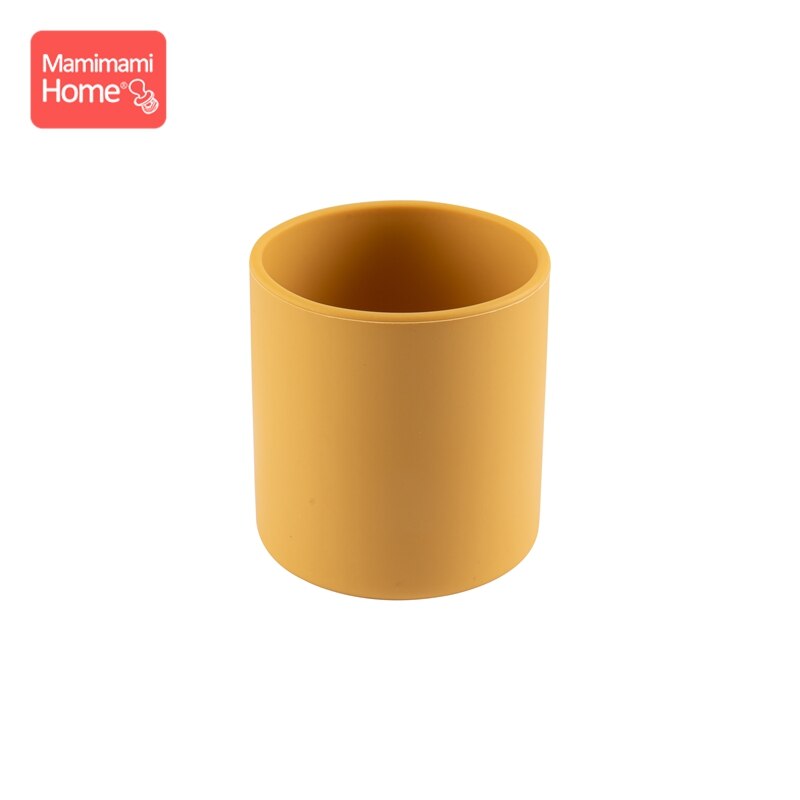 1pc baby drinkbekers voor training, waterbekers voor baby's, voedingsbekers voor peuters, drinkbekers van siliconen voor voedselveiligheid, drinkgerei voor kinderen: Mosterd
