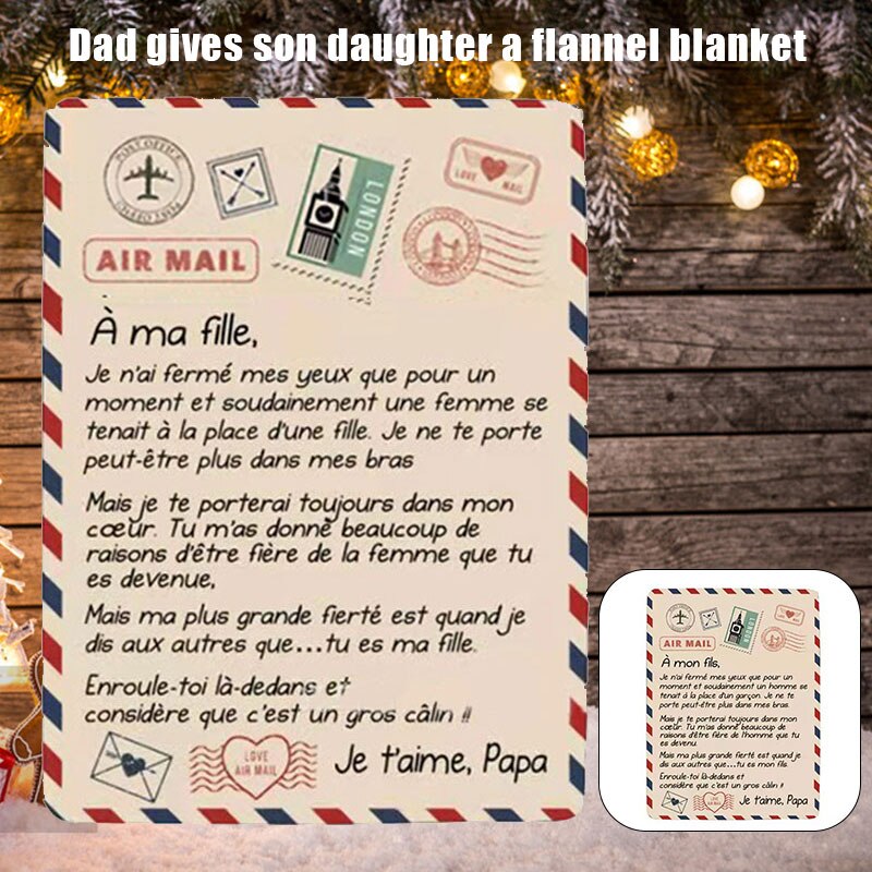 Premium Blanket Fleece Flannel Throw Blanket Cozy Soft Plush Quilt Blanket for Son/Daughter from Dad NIN668