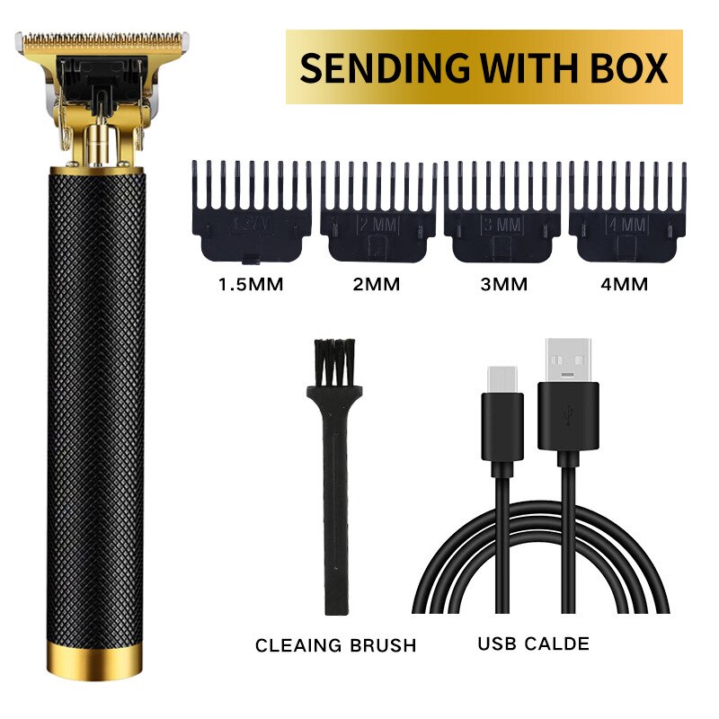 Tondeuse à cheveux pour hommes, rasoir à 0mm, barbier , Machine Rechargeable pour couper la barbe: Argent