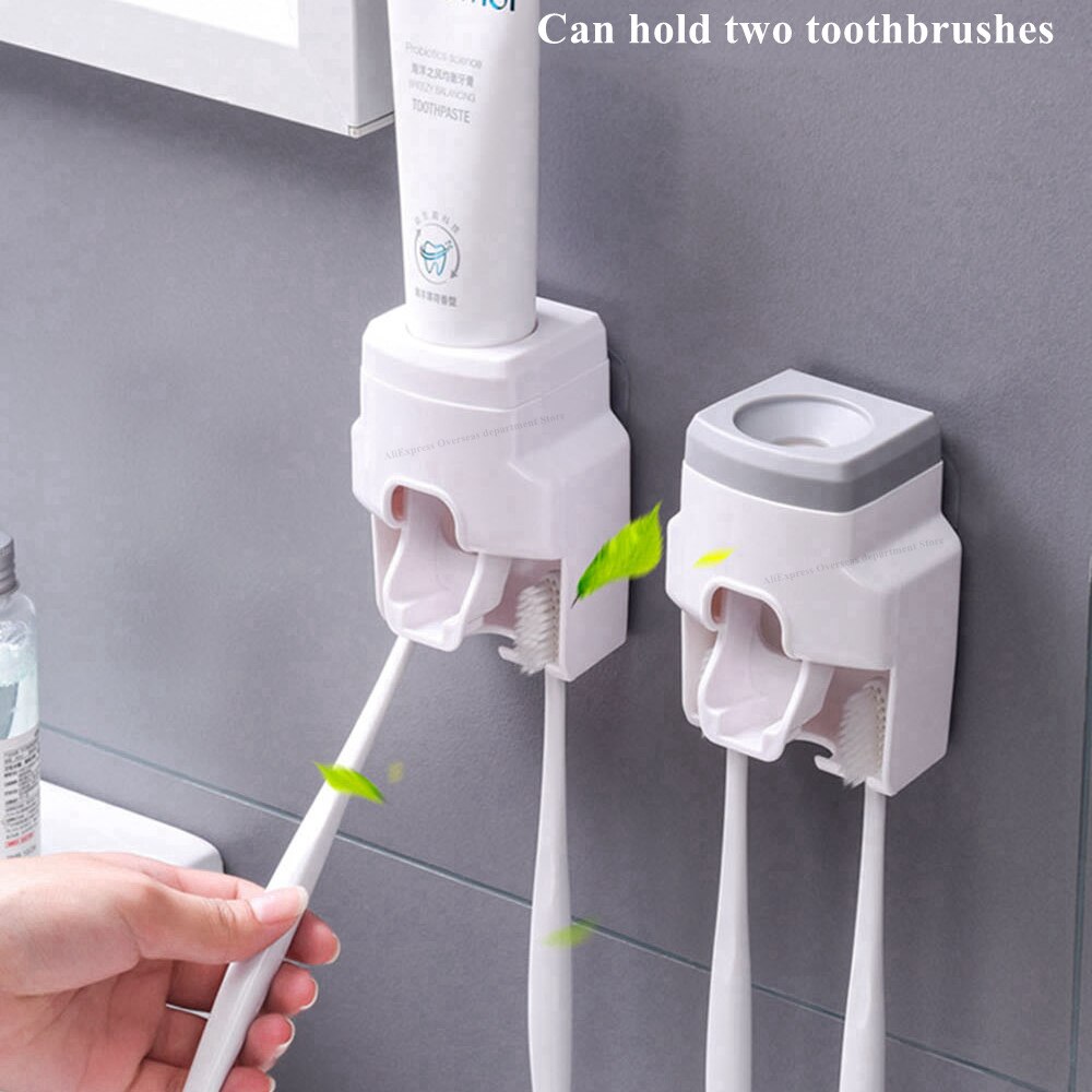Automatische Tandpasta Dispenser Wall Mount Tandenborstelhouder Lui Tandpasta Knijper Voor Wc Thuis Badkamer Accessoires Set