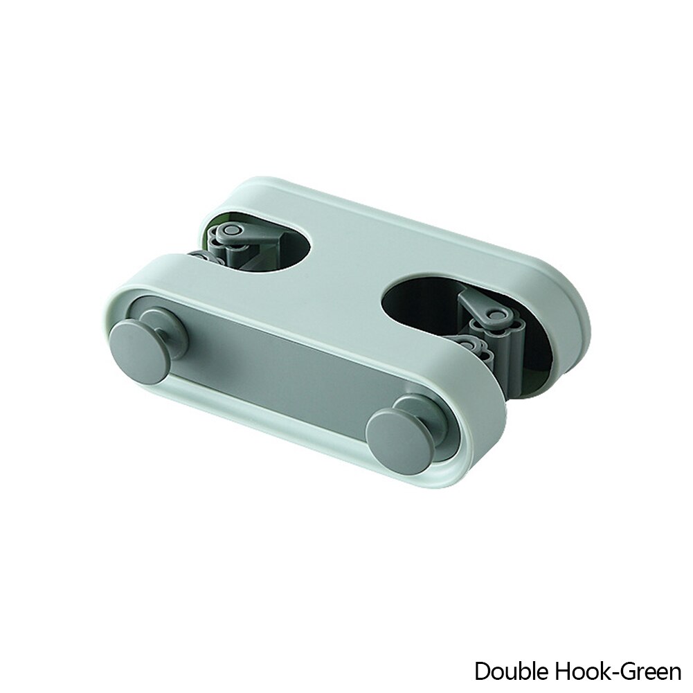 Nordic Mop Clip Haak Multifunctionele Zelfklevende Keuken Plank Opslag Borstel Bezem Hanger Gratis Ponsen Huishoudelijke Badkamer Tool: C-Double Clip Green