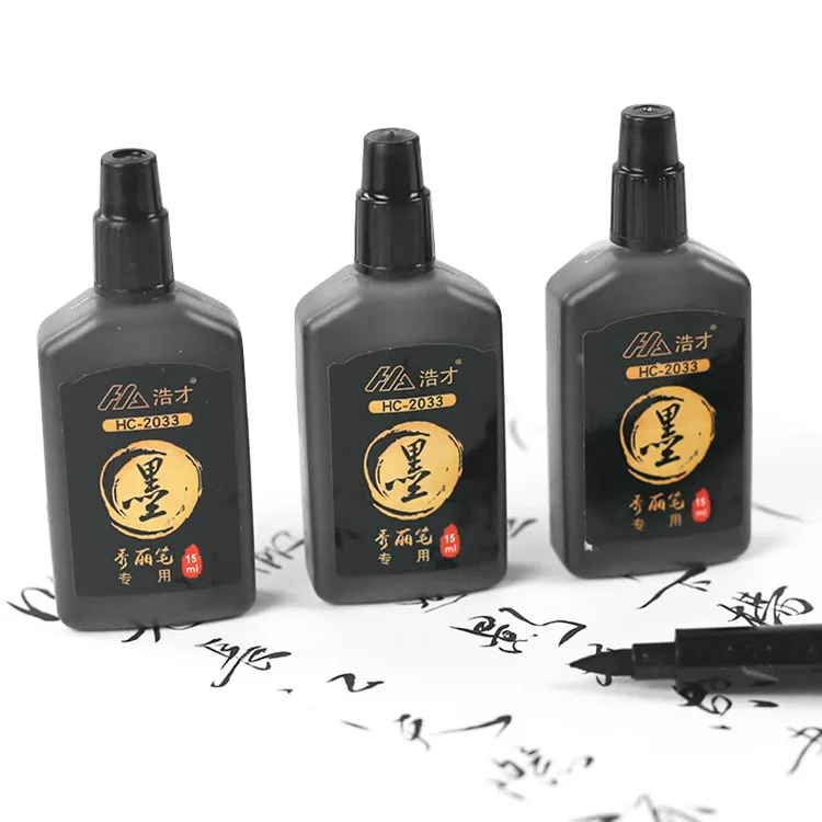 Pennello Penna Lettere a mano Inchiostro nero Penna per calligrafia Pennarelli Scrittura artistica Materiale scolastico per ufficio Studente di cancelleria