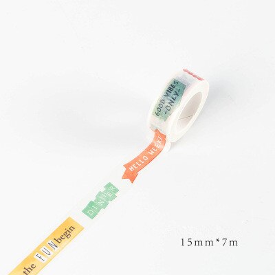 15mm X 7m Learn Tool identification Masking Washi Tape Decorative Adhesive Tape Decor Diy Sticker Label Stationery: Readily stickers
