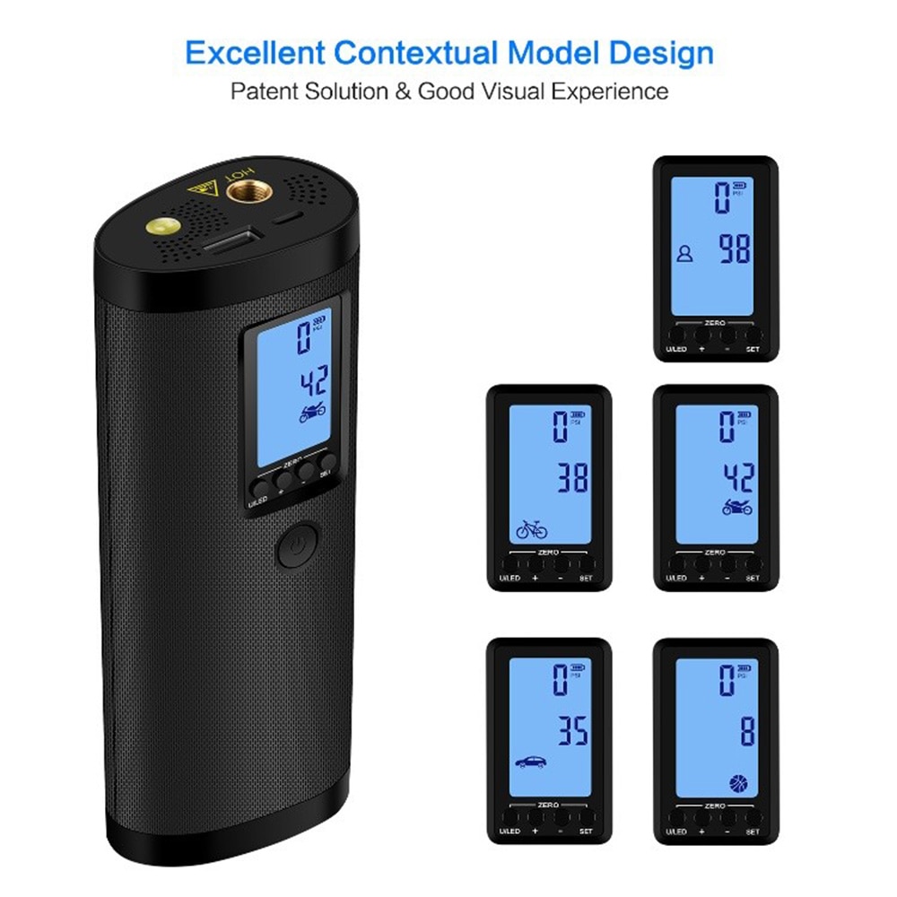 Portable Air Bike Pump Mini Electric Inflator Rechargeable Air Pump Auto Car Inflatable 12v Multi-Function Mini Air Compressor