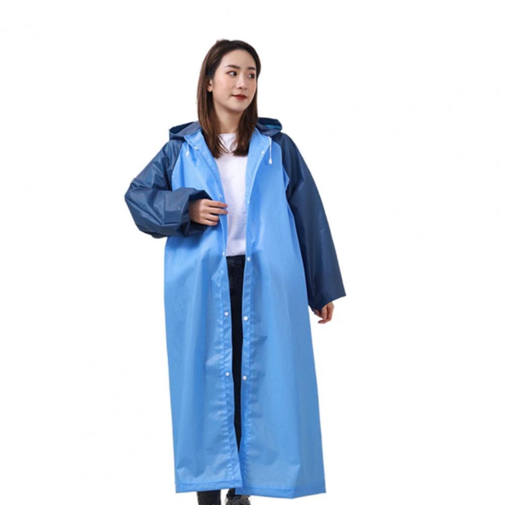 Long Raincoat Practical Lightweight Multifunctional Portable Long Outdoor Raincoat for Outdoor Rain Jacket Hooded Raincoat: Sky Blue