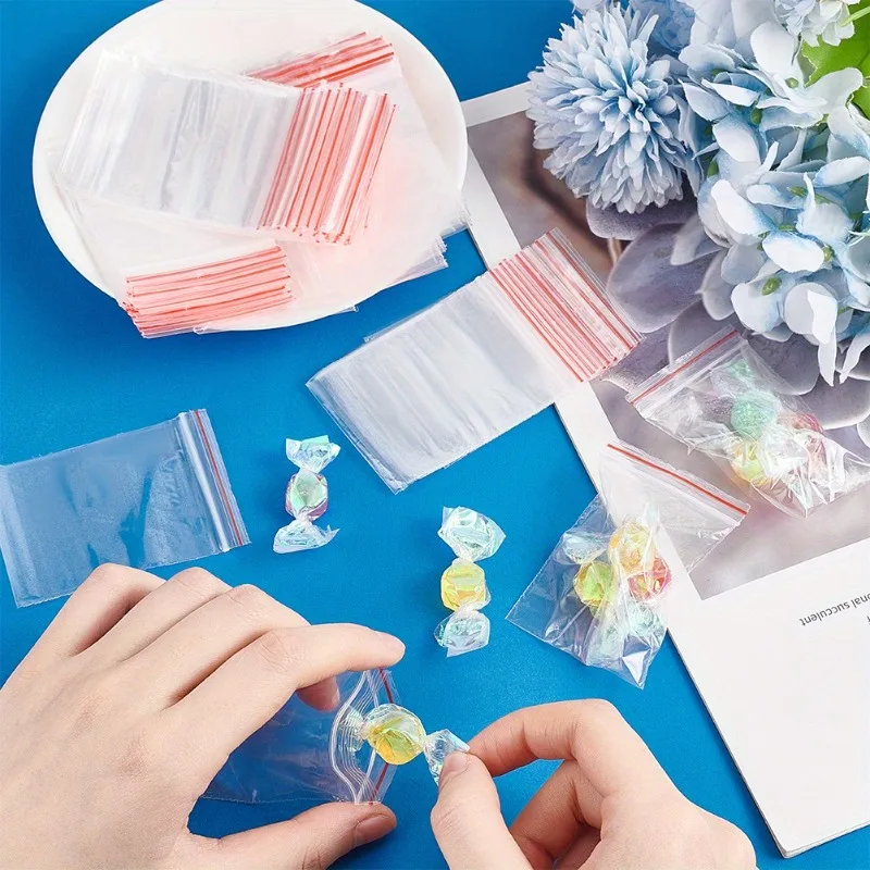 Self Sealing Clear Plastic Poly Bag Resealable Zip Bags Food Storage Pill Jewelry Package Reclosable Vacuum Fresh Sack