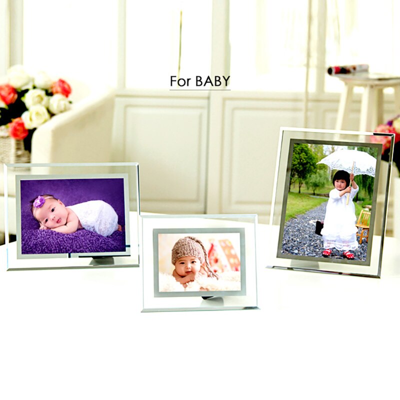 Di alta Qualità di Cristallo di Vetro foto portafoto 5 6 7 8 10 Pollici Croce e di Visualizzazione Verticale Complementi Arredo Casa Cornici S $