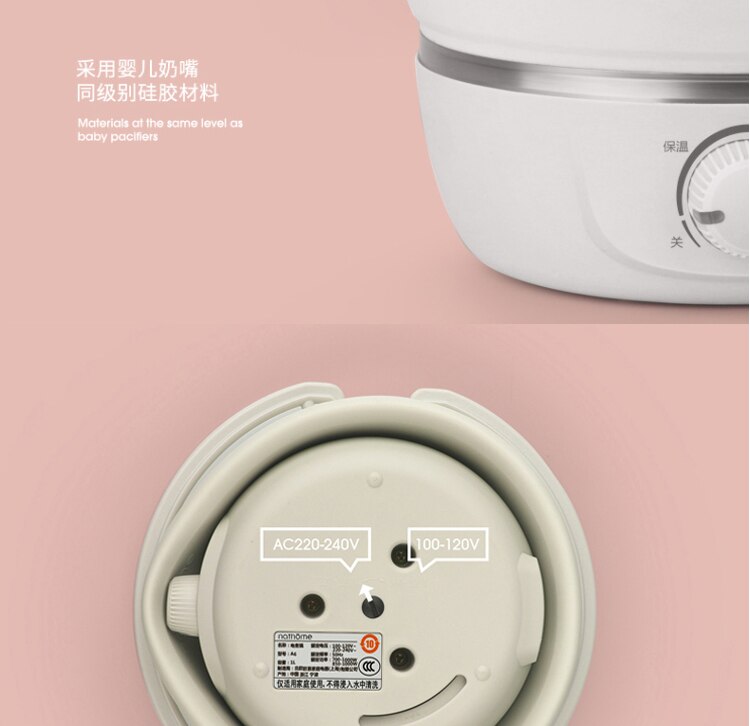 22%,1L Folded Food grade Silicone slow cooker portable cooking pot Mini pot Travel electric cooker 3gear adjustment 100-240V