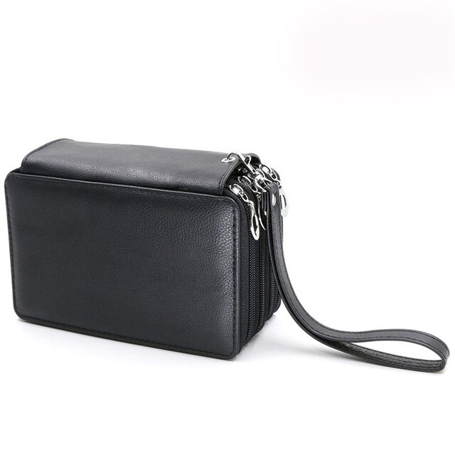Cartuchera escolar de 72 agujeros para niñas y niños, estuche de bolígrafo de color negro, bolsa de cartucho grande, papelería, Kit de penalización grande: Black