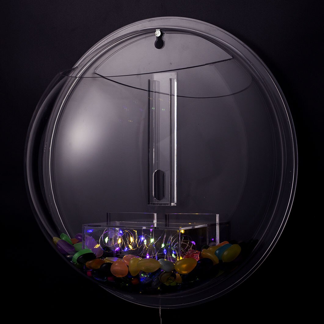 Pinsjar Acrylic Plexiglass Fish Bowl Wall Hanging Aquarium Tank Aquatic Pet Products Wall Mount Fish Tank for Betta fish