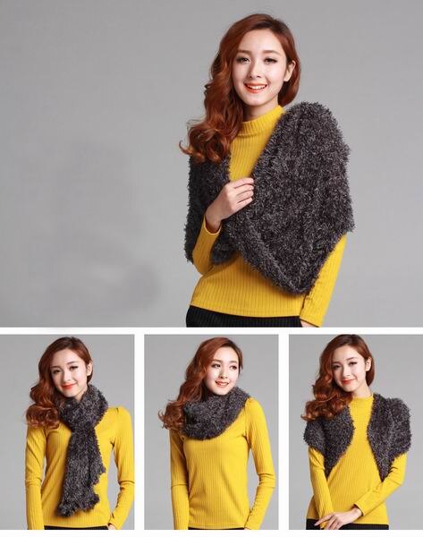 Bufanda mágica multifunción DIY de 35 colores, chales para mantener el calor, Pashmina, para mujer/señoras, 2022: Gris oscuro