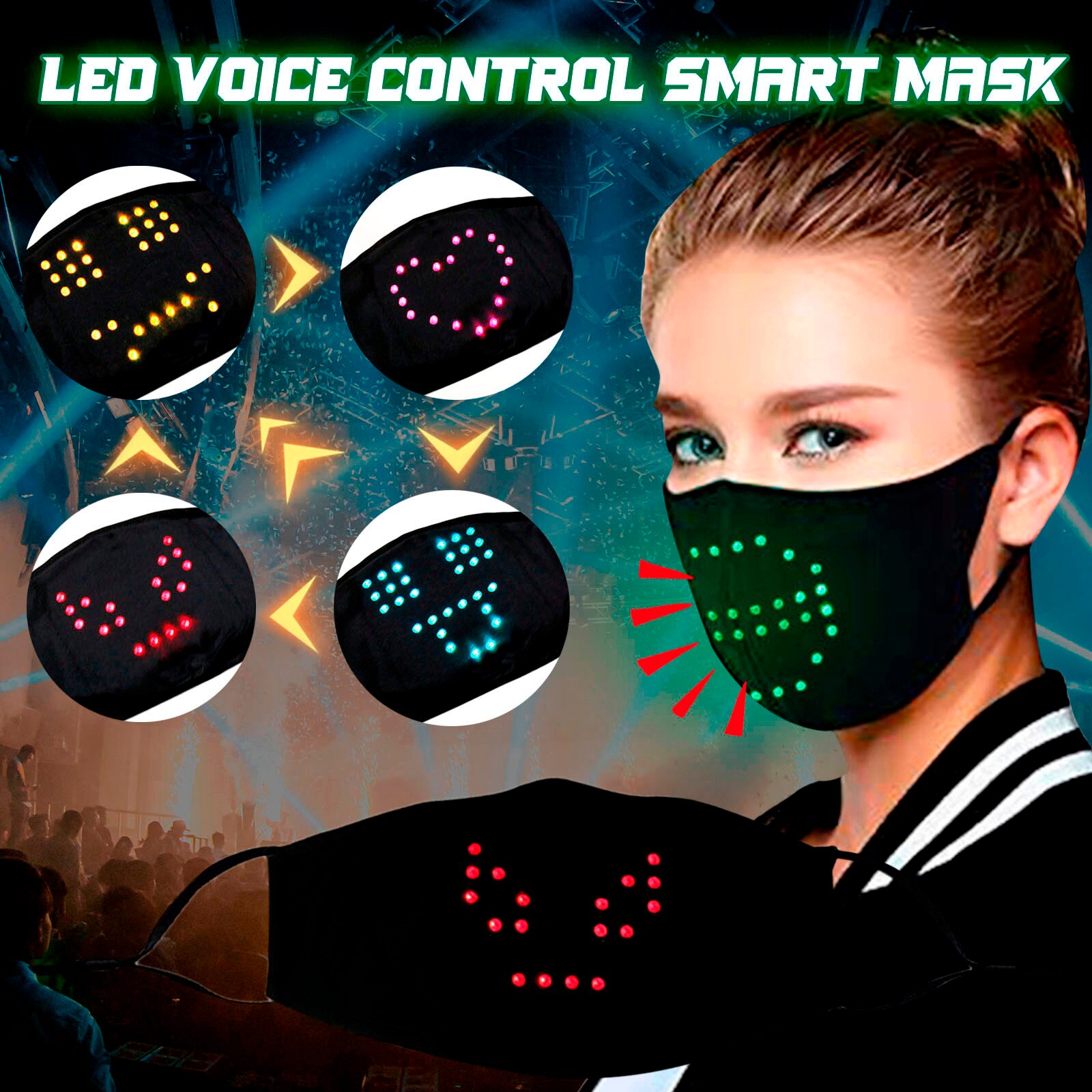 Led Voice-Activated Lichtgevende Kerst Masker Elanden Vrolijk Kerstfeest Decoraties Voor Huis Kerst Ornament Xmas Navidad