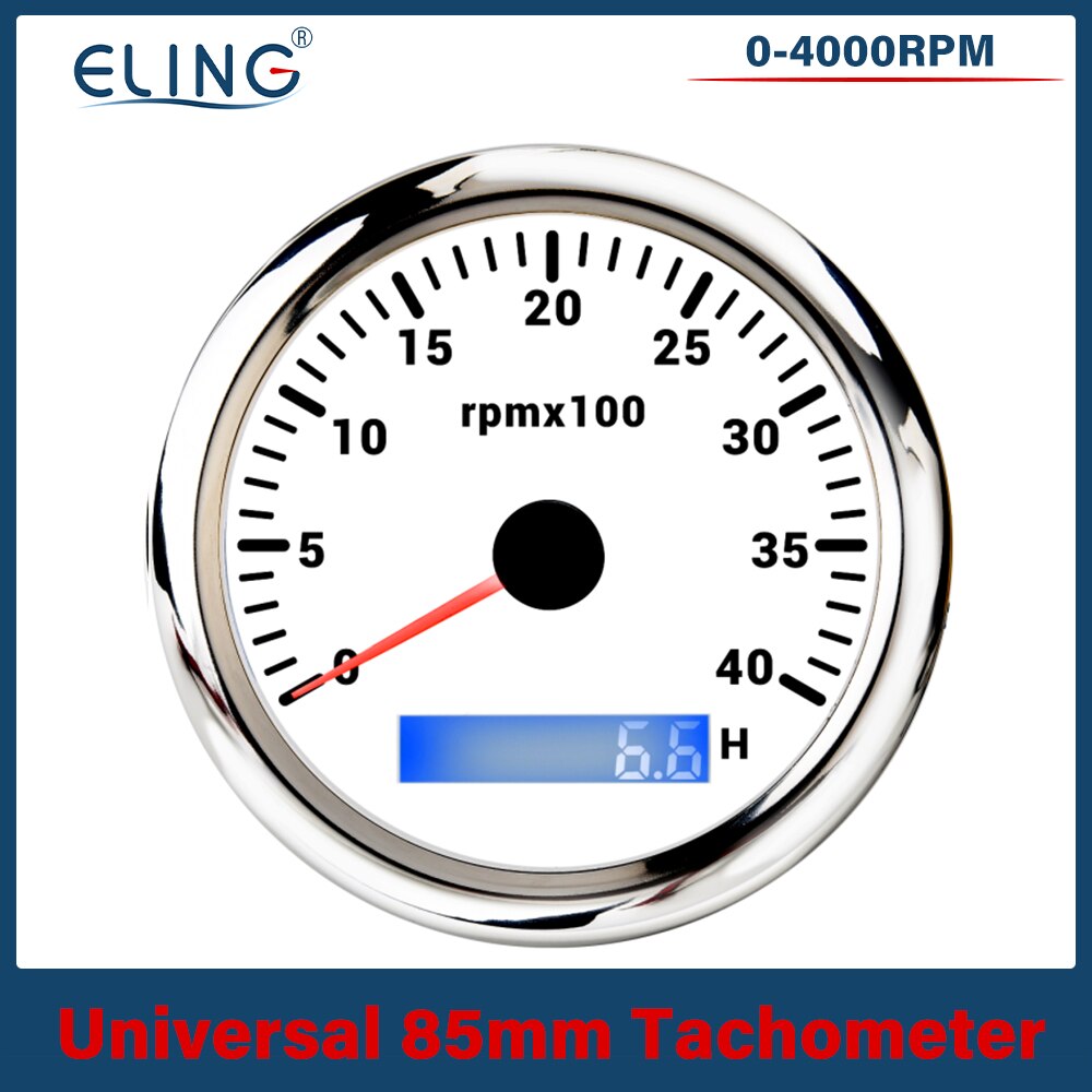 ELING 85mm Tachometer 0-3000 RPM 0-4000 RPM 0-6000 RPM 0- 7000 RPM 0-8000RPM LCD Stunde Meter Mit 7 Farben Hintergrundbeleuchtung Für Auto Stiefel: 4KWS