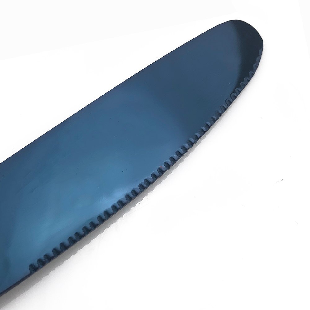 Shiny Blue Stainless Steel Cutlery Set Dinnerware Dinner Set Sharp Steak Knives Forks Scoops Blue Utensils Tableware Set 1 pcs