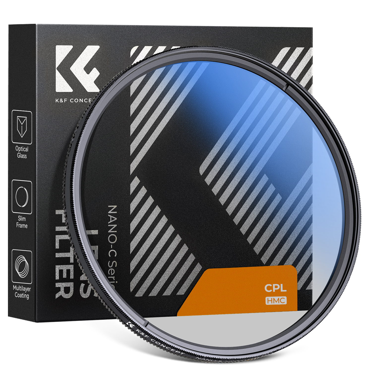 K&F Concept MC CPL-filter Circulaire polarisator Ultraslank multi-gecoat cameralensfilter 37/40,5/43/49/52/55/58/62/67/72/77/82 mm: 77 mm