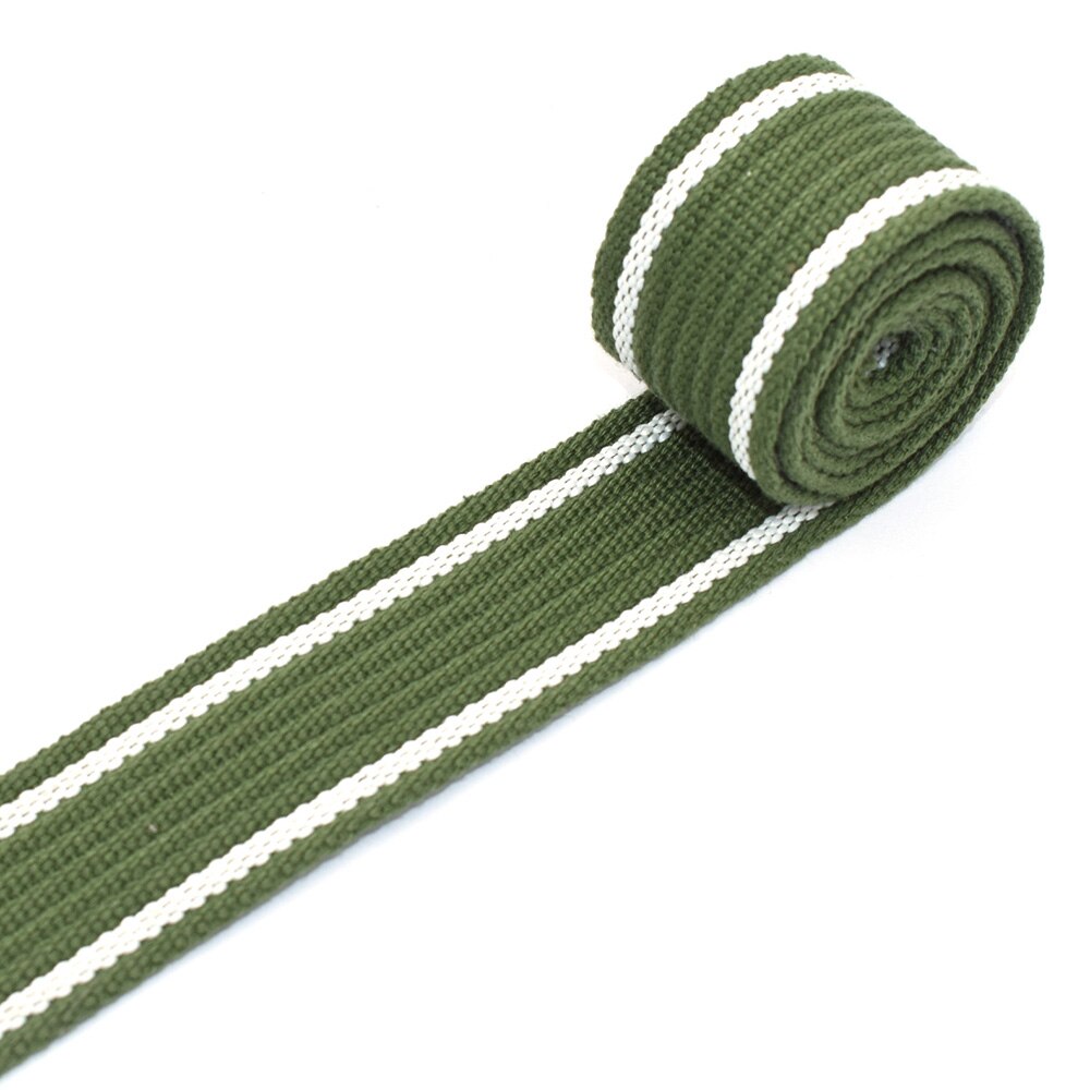 1.5"Stripe Webbing Cotton Webbing Bag Strap Fabric belt Canvas Webbing Pet Collar webbing Knapsack Strapping for Textile Sewing: green