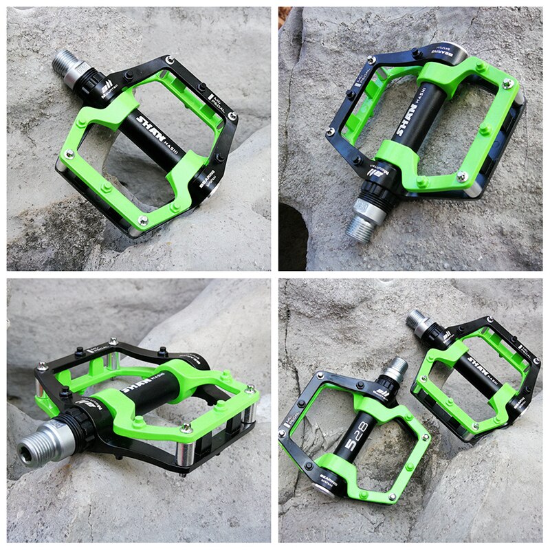 Mountain Bike Pedals Anti-Slip Bearings Magnesium Alloy Bicycle Pedals Green Yellow Red Blue Pedals for Bike