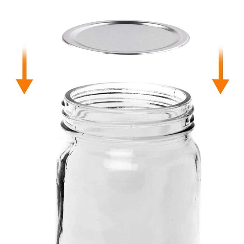 12PCS Split-Type Stainless Steel Canning Lids, Regular Mouth Mason Jar Lids and Bands for Mason Jar Wide Mouth