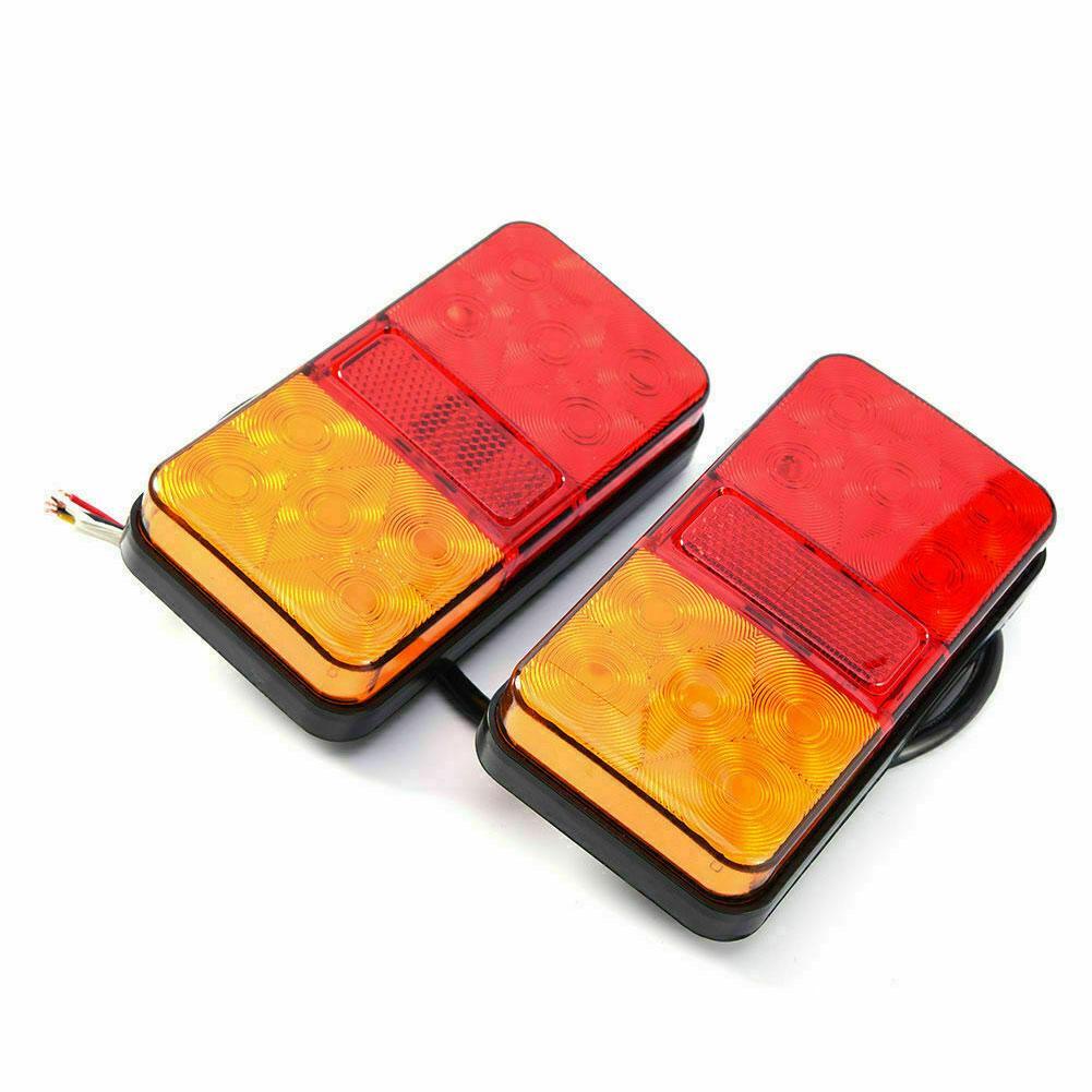 2PCS LED Waterproof Tail Lights Kit RV Camper Trailer Truck Rear Turn Signal Lamp Number Plate Light Rear Reverse 12V