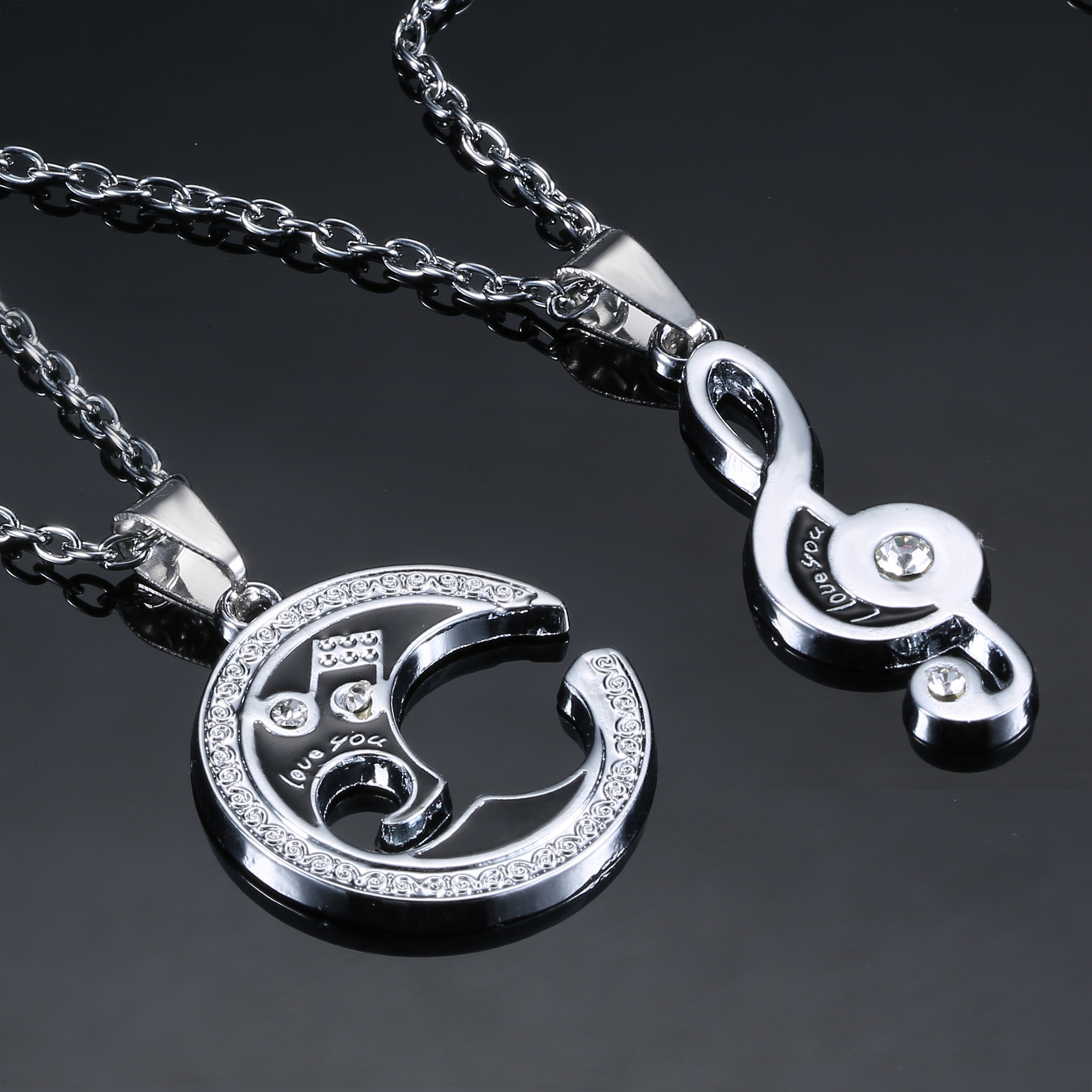 Collares con colgante de rompecabezas para parejas, joyería de la amistad, de acero inoxidable, a la , para hombres y mujeres, 1 par: 13