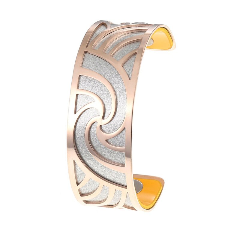 Cremo roségouden manchet bangle bijoux acier inoxydable femme manchette armband omkeerbare lederen band sieraden: 5