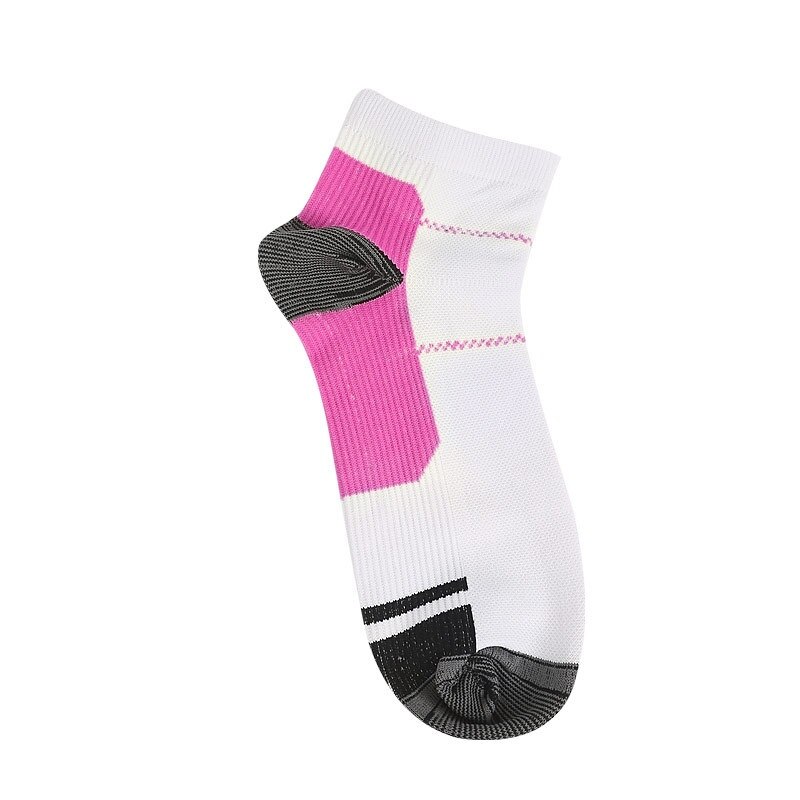 Ankel kompresjonssokker 1 par for kvinner og menn sport plantar fasciitis buestøtte lavt snitt løping gym fotsokk: Rosa / S / m