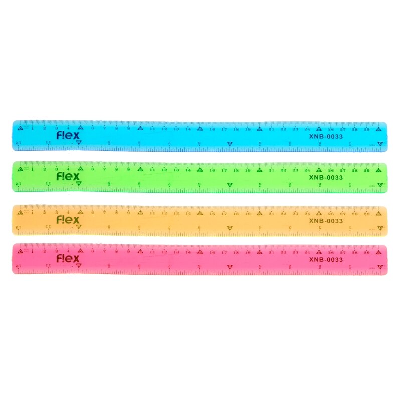 Zachte 30Cm Heerser Multicolour Flexibele Briefpapier Regel School Supply G6DD