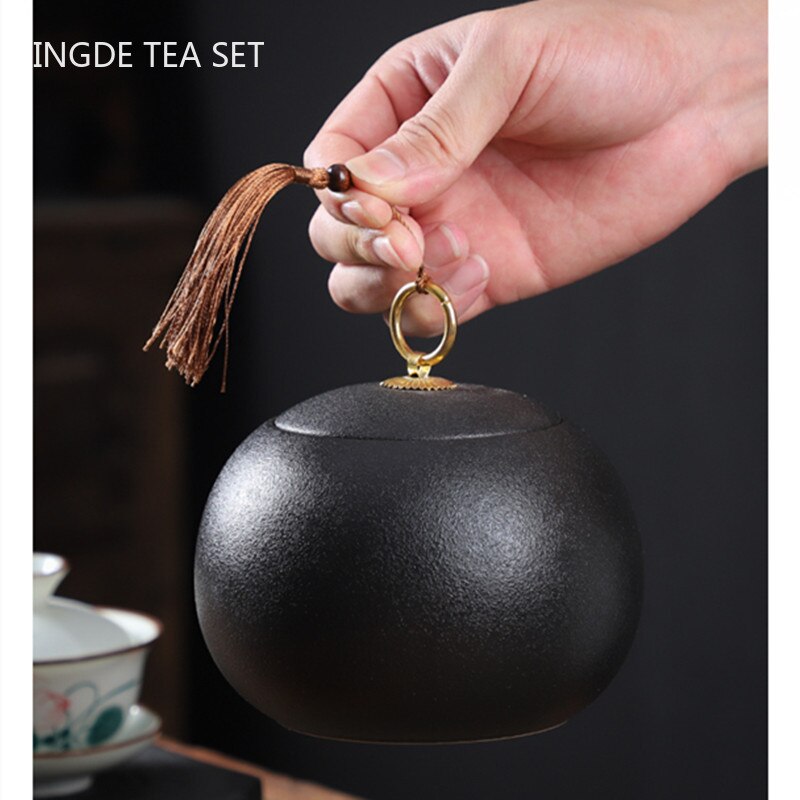 Frascos de cerámica tradicionales a prueba de humedad para el hogar, recipiente hermético para té, hierbas medicinales, contenedor de almacenamiento de granos, suministros para mesa de té