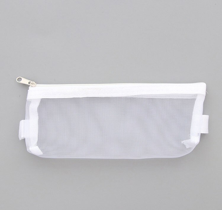 Simple Transparent Mesh Pencil Case Office Student Pencil Cases Nylon Kalem Kutusu School Supplies Pen Box Astuccio Scuola BD37: 1
