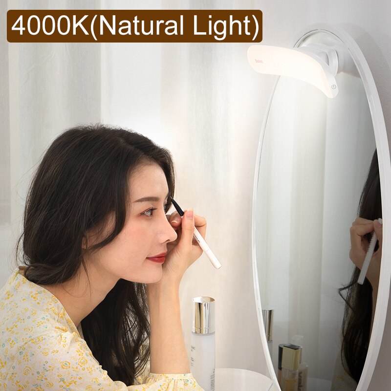 Baseus Led Spiegel Verlichting Make Vanity Light Led Wandlamp Dressing Leestafel Spiegel Lamp: 4000K(natural light)