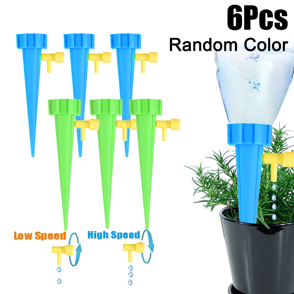 Herramienta de riego por goteo automático, Kit de sistema de riego de jardín de plantas y flores, ajustable, dispositivo de autorriego: 6PCS Random