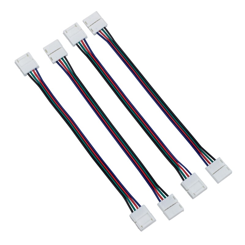 8 x stik kabel adapter til rgb led smd strip stripe & 5 stk rgb led lys strips 4 pin hunstik kabel