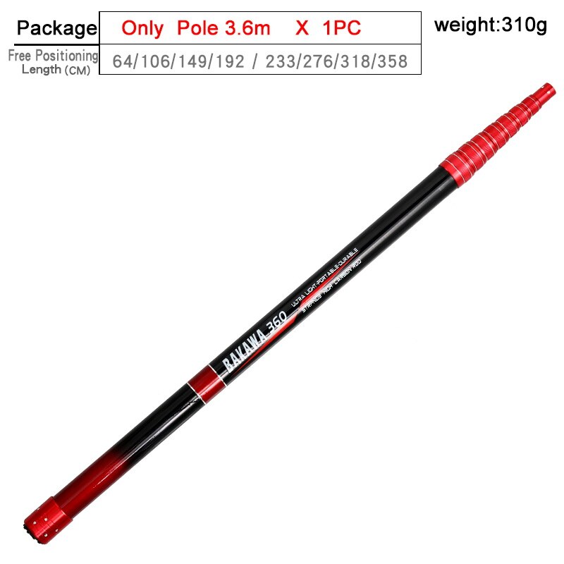 ultralight Portable carbon Triangle Folding Fishing Net Fly Hand Dip Casting Net Fishing Tackle Fishing Tank rakolovka hand Net: 3.6M only rod pole
