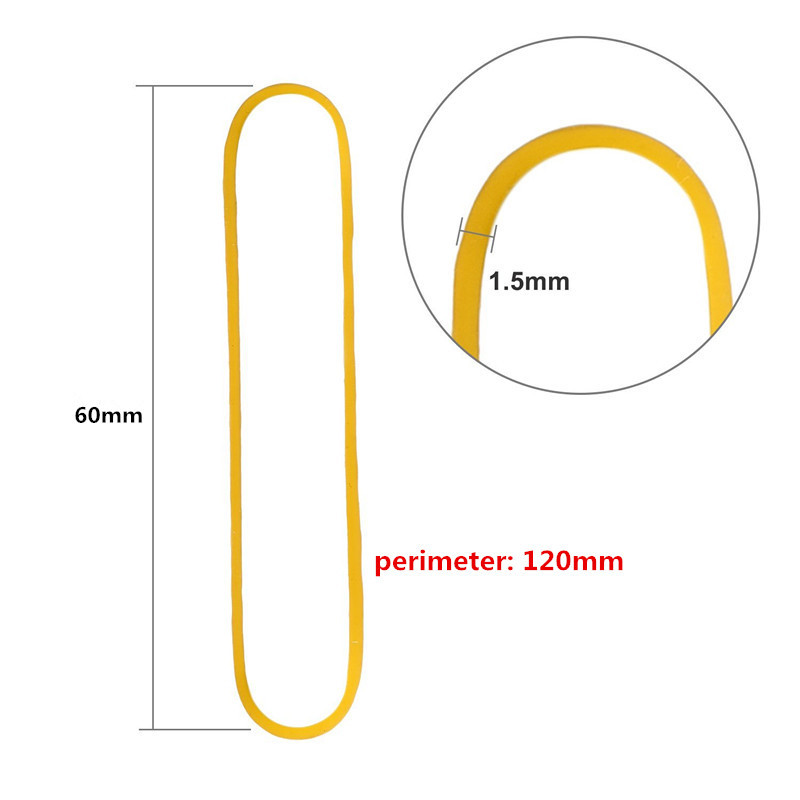 300 Pcs Geel Rubber Elastiekjes Briefpapier Houder Verpakking 120 Mm SJD13-4