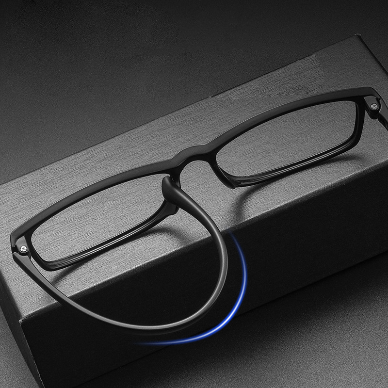 Gafas con de cara ancha TR90 para hombre, lentes ópticas de estilo cuadrado para miopía e hipermetropía, 60mm