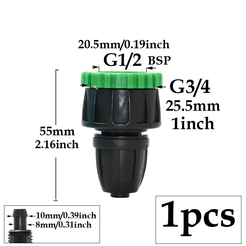 Garten 3/8 x 1/4 Zoll Schlauchtülle Anschluss Sicherungsmutter Reduzierer Wassersplitter T-Stück Winkel Endstopfen Tropfbewässerungssystem passend zu: Orange