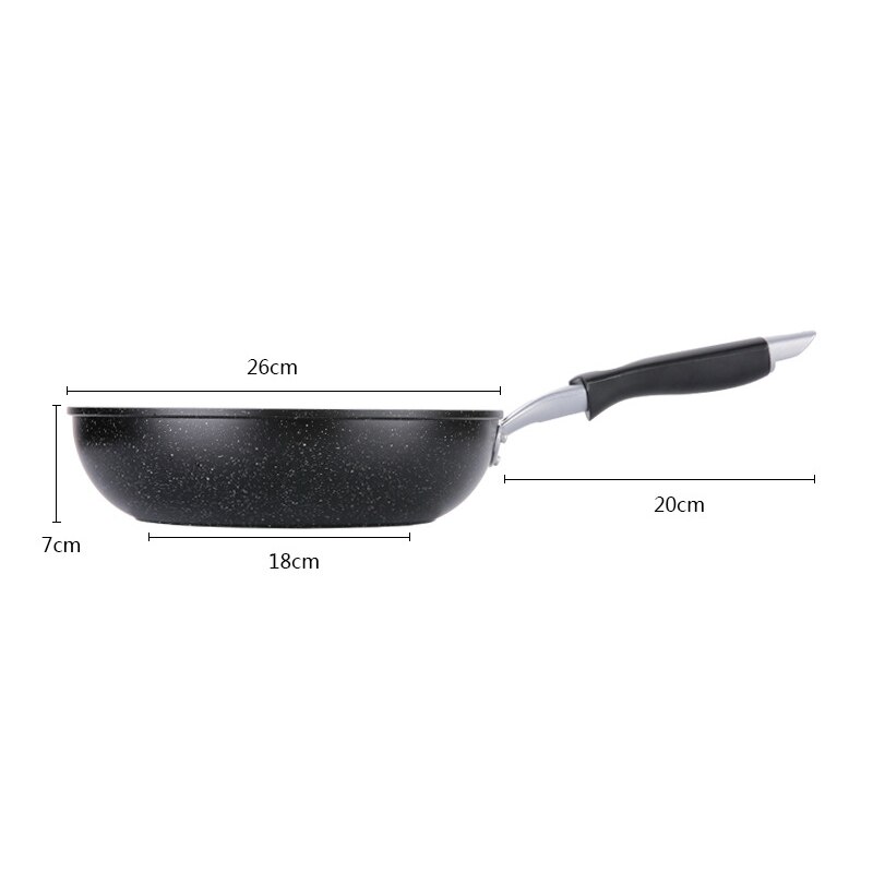 Yihao 26Cm Pannen Friteuse Lichtgewicht Non-stick Pannen Zonder Pot Cover Algemeen Gebruik Voor Gas En Inductie Kookplaat keuken Gereedschap