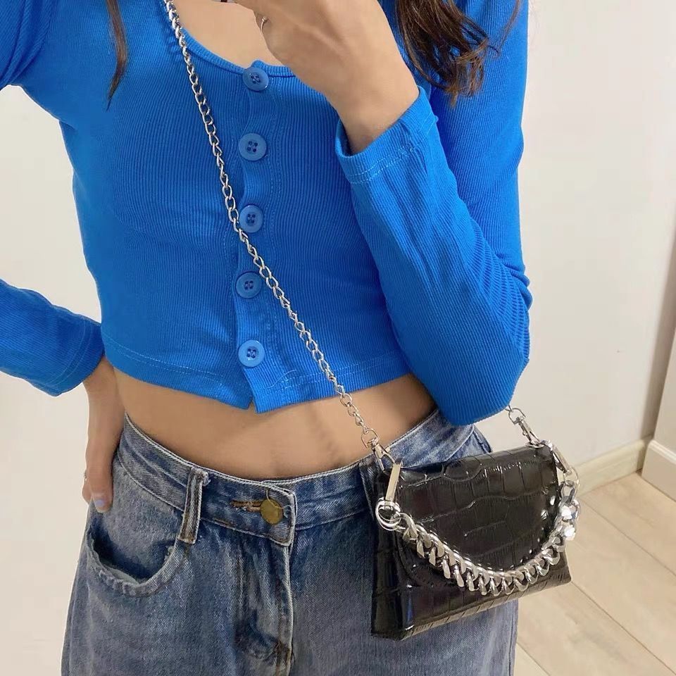 Bandolera de hombro de piel sintética con estampado de cocodrilo para mujer, bolso de mano femenino