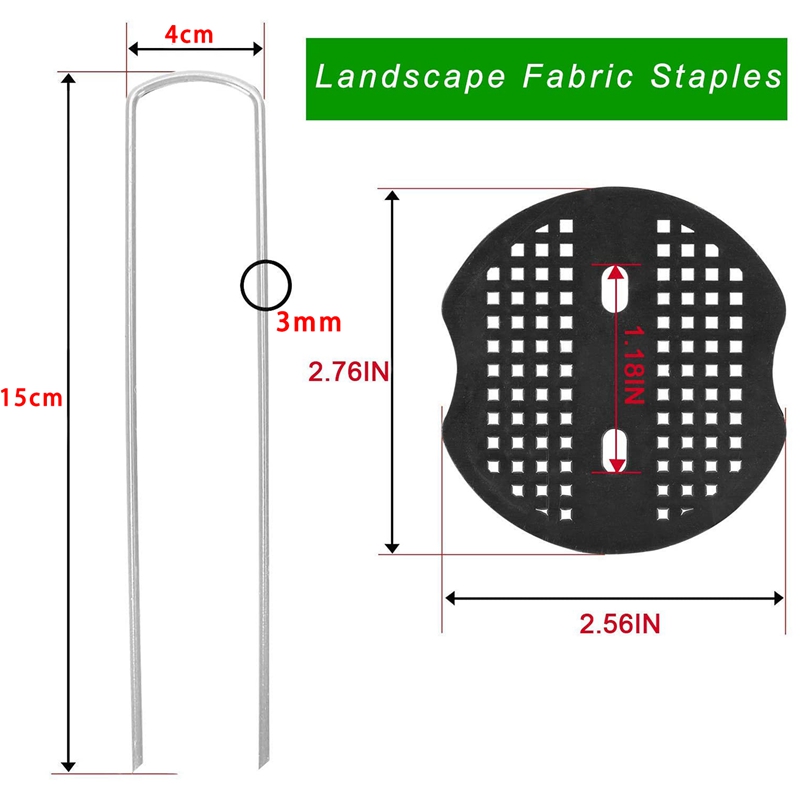 ! Landscape Nails, 6-Inch Garden Nails with Black Mats, for Barriers, Plant Piles, Ground Cover Plants