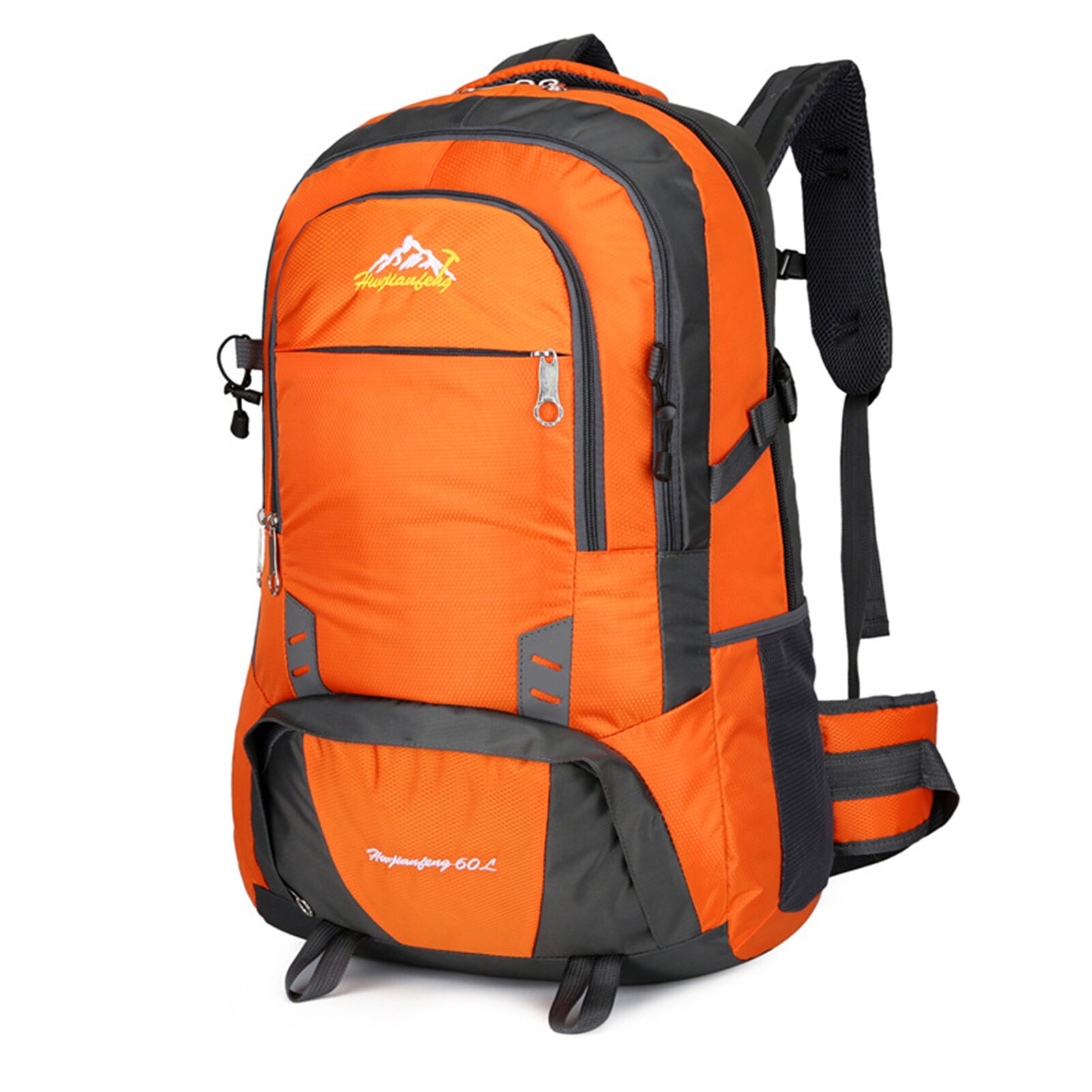 Outdoor Camping Backpack Waterproof Trekking 60L Bag Large Capacity Hiking Cycling Climbing Traveling Sports Backpack: Orange