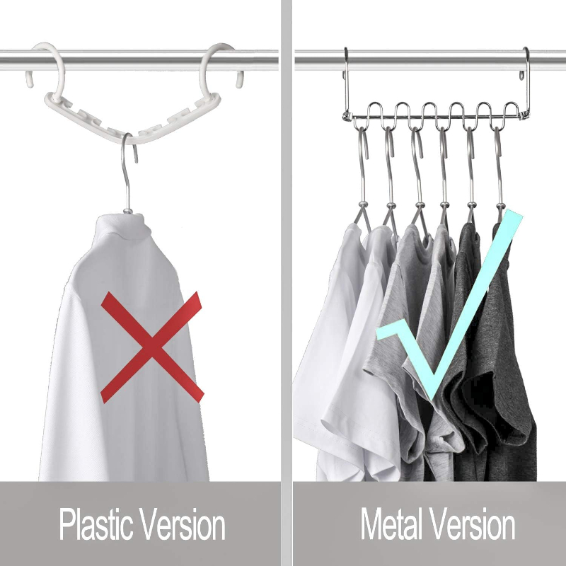 Stainless Steel Cascading Hangers for Clothes Shirts Space Saving Storage Metal Rack Magic Closet Wardrobe Hanger Hook Organizer