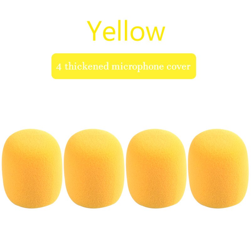 4pcs/lot Microphone Foam Thicken Mic Cover Sponge Studio WindScreen Protective Grill Shield Soft Mic Cap for KTV: Yellow