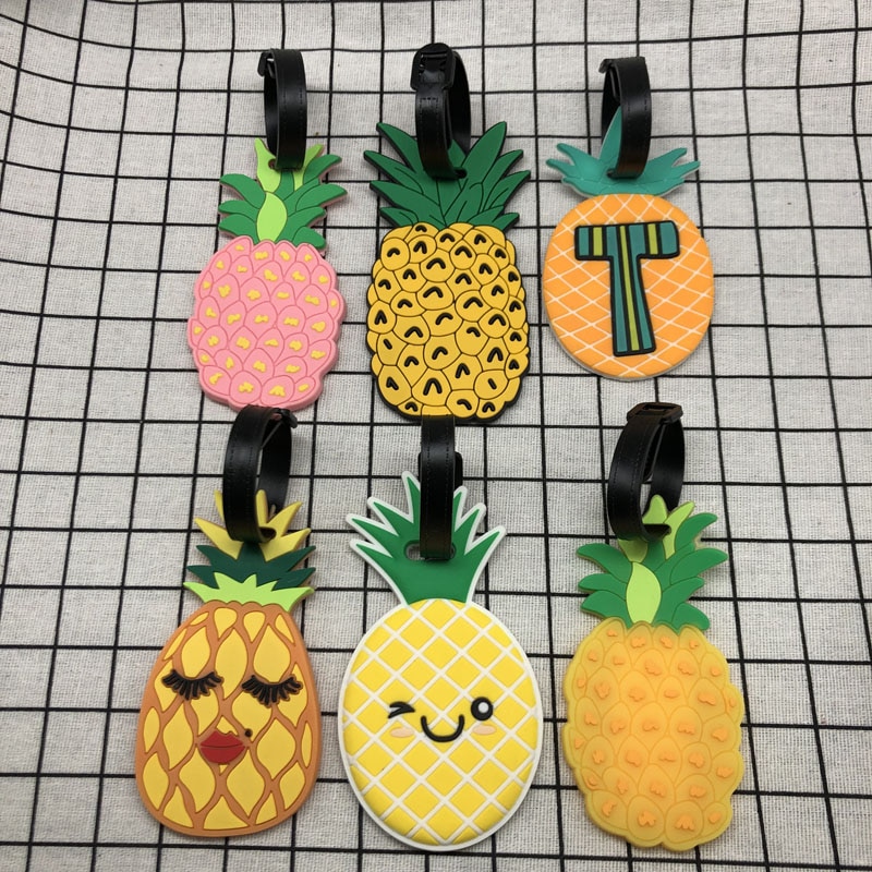 Ananas Reise Zubehör Kreative Gepäck Tag Silica Gel Koffer ID Adresse Halter Gepäck Internat Tags Tragbare Label PVC