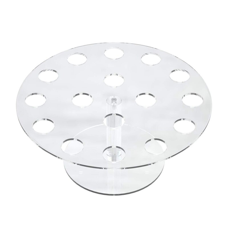 Round Clear Acrylic Mini Ice Cream Cone Holder Stand 16 Holes to Display Sushi Hand Rolls corn Cotton Candy French Fries Swee